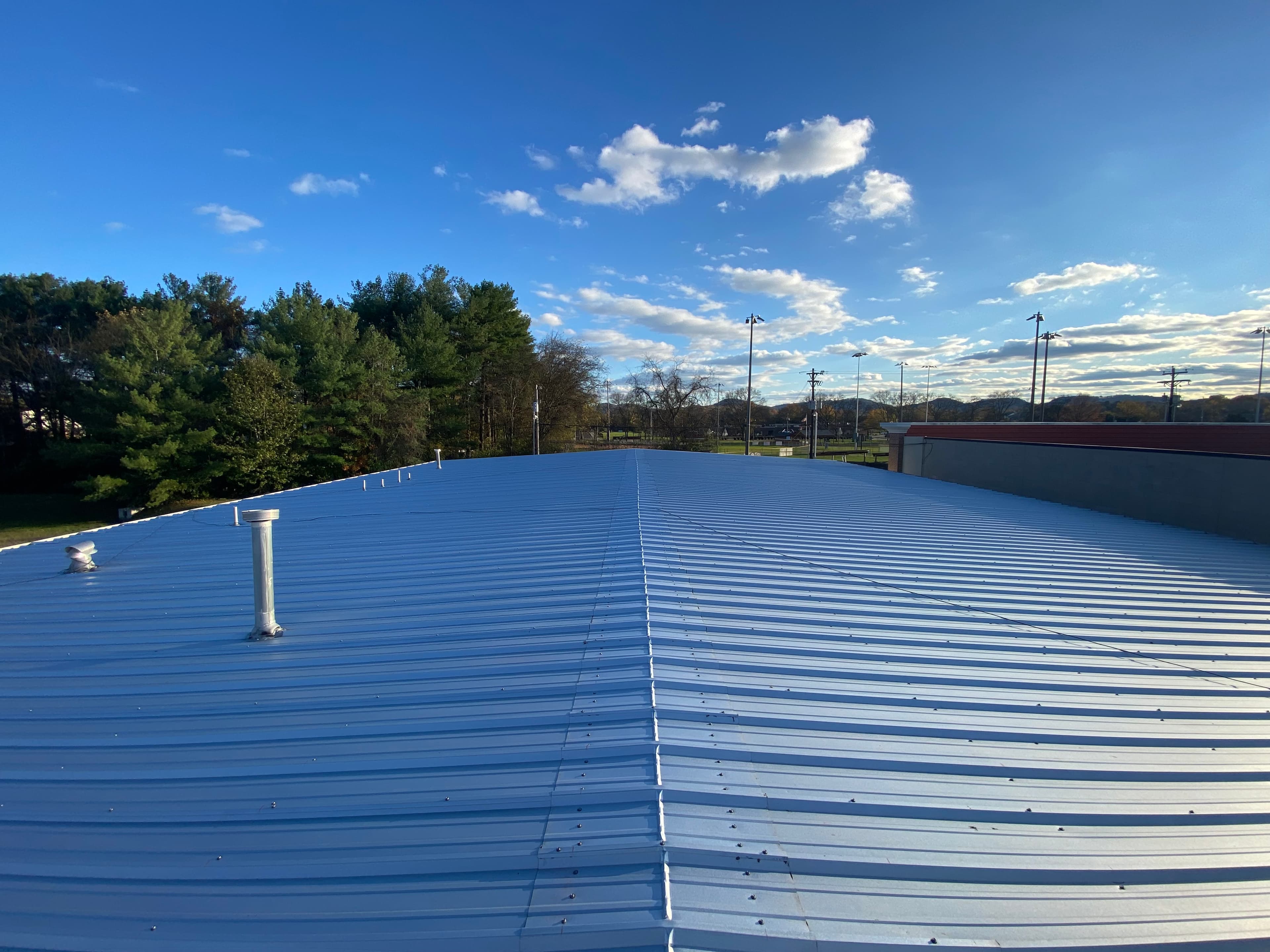 Commercial roof inspection documentation from a rooftop perspective